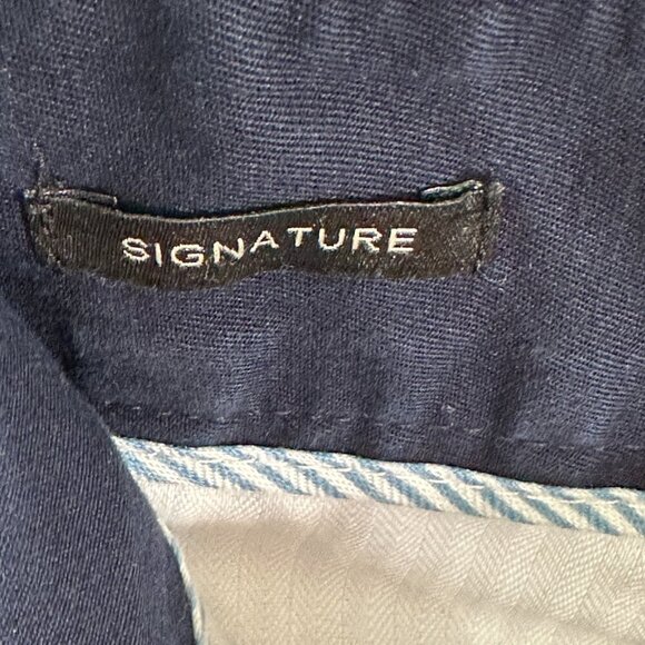 Talbots Signature Pants Womens 4 Chino Navy Blue Cotton Stretch Flat Front Crop - Picture 10 of 11